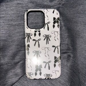 White Bow Pattern Phone Case - Compatible iPhone Accessory